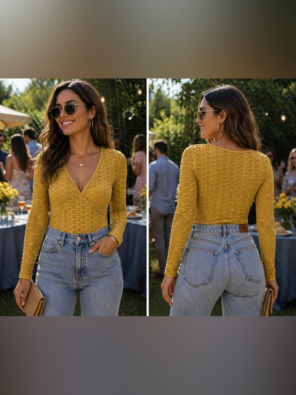 Jolie & Joy bodysuit in saffron yellow size small